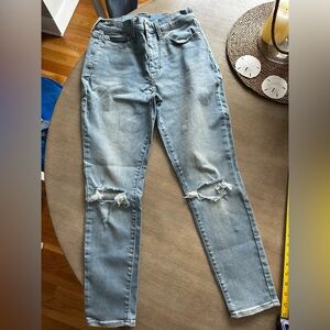 Lucky Blue High Rise Bridgette Ripped Skinny Jeans 10/30 A